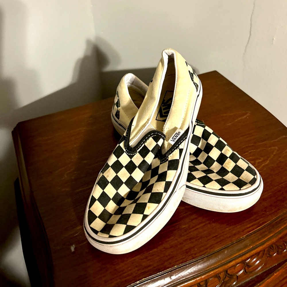 Kids Vans Black and white Check 3.5